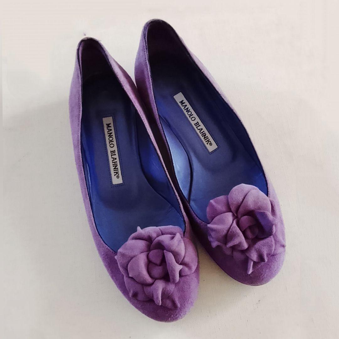 マノロブラニク スウェード パンプス バレエシューズ フラットシューズ
