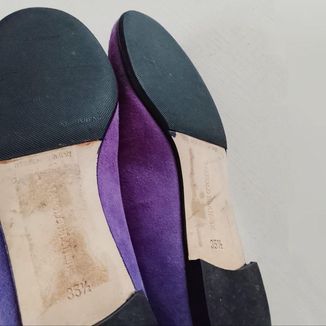 マノロブラニク スウェード パンプス バレエシューズ フラットシューズ