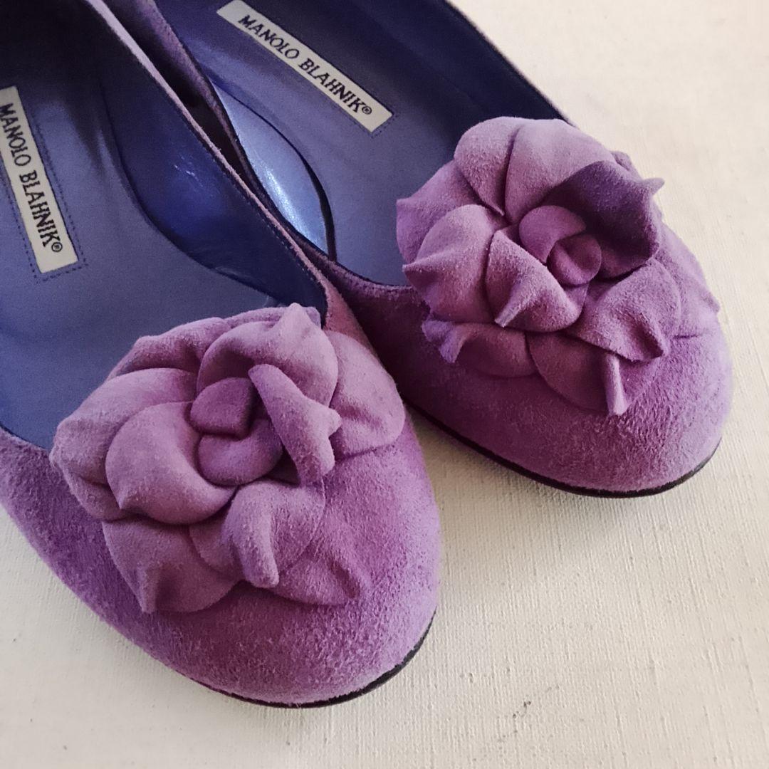 マノロブラニク スウェード パンプス バレエシューズ フラットシューズ