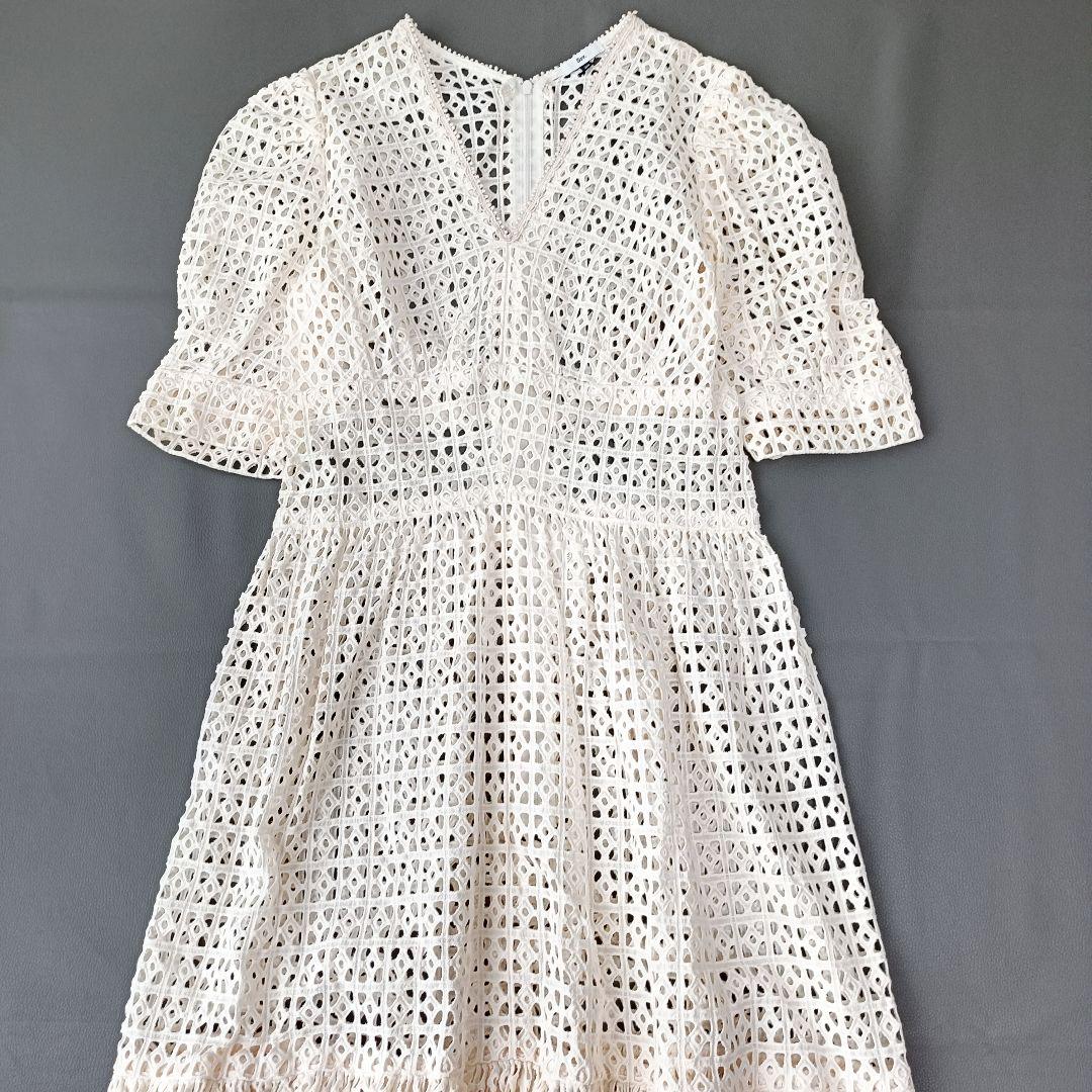 【Sov./ソブ】ボーラー刺繍フレアワンピース　マキシ丈　生成り　ロング　近年