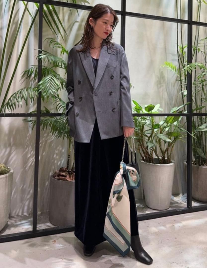 【専用】CABaN ソフトベロア Vネックロングワンピース ブラック / XS