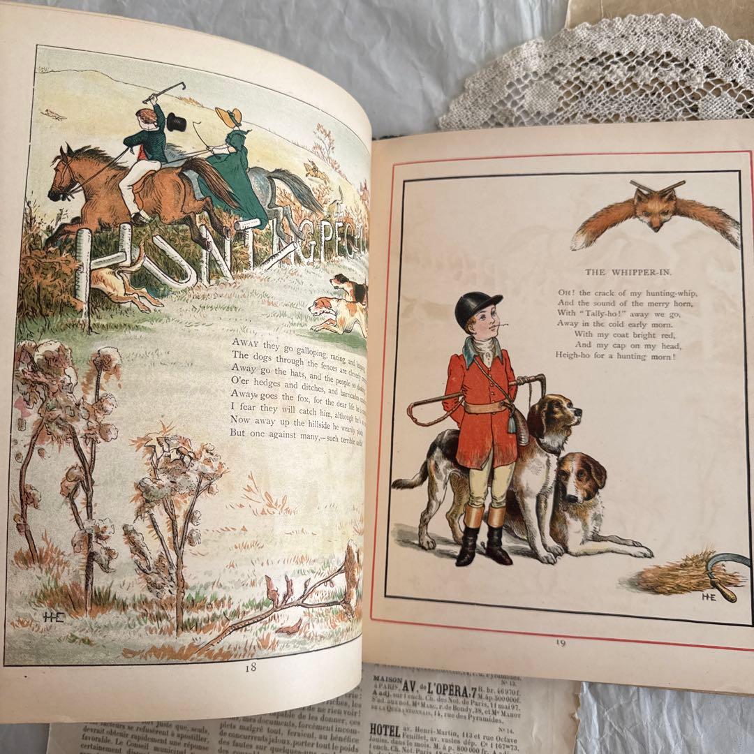 稀少1882年アンティーク美しい挿絵の絵本　洋書　古書ジャンクジャーナル児童書