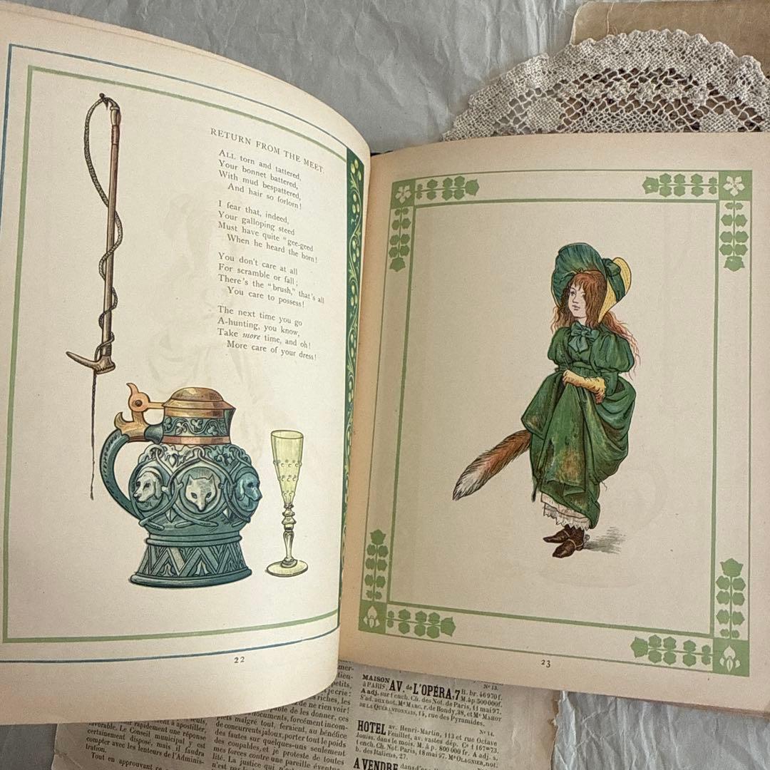 稀少1882年アンティーク美しい挿絵の絵本　洋書　古書ジャンクジャーナル児童書