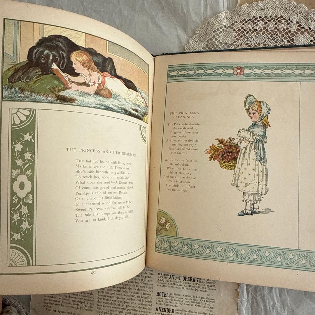 稀少1882年アンティーク美しい挿絵の絵本　洋書　古書ジャンクジャーナル児童書