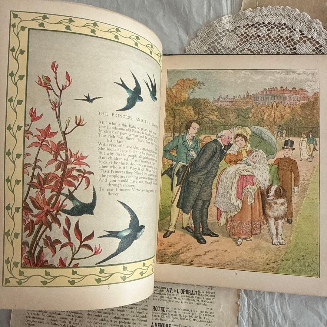 稀少1882年アンティーク美しい挿絵の絵本　洋書　古書ジャンクジャーナル児童書