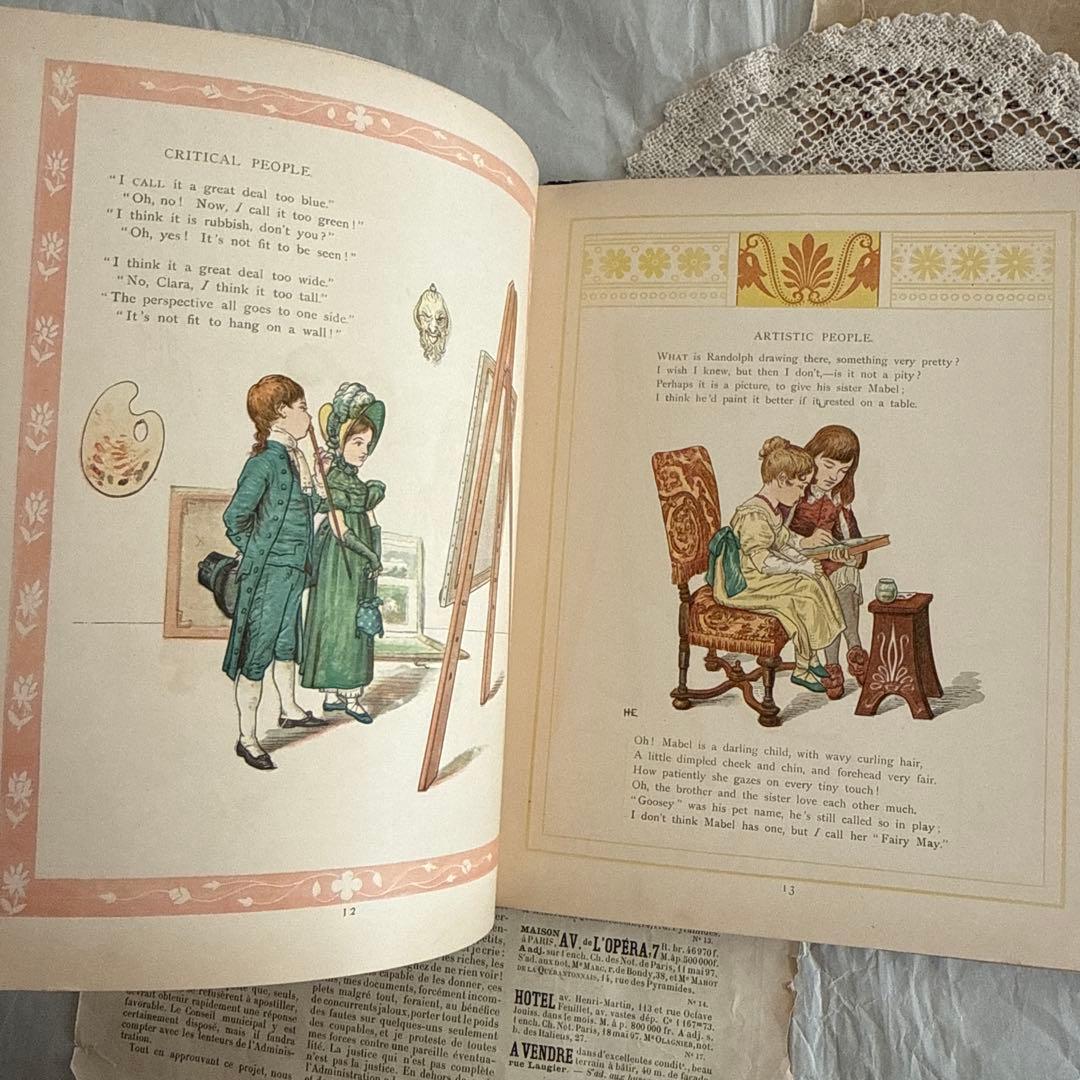 稀少1882年アンティーク美しい挿絵の絵本　洋書　古書ジャンクジャーナル児童書