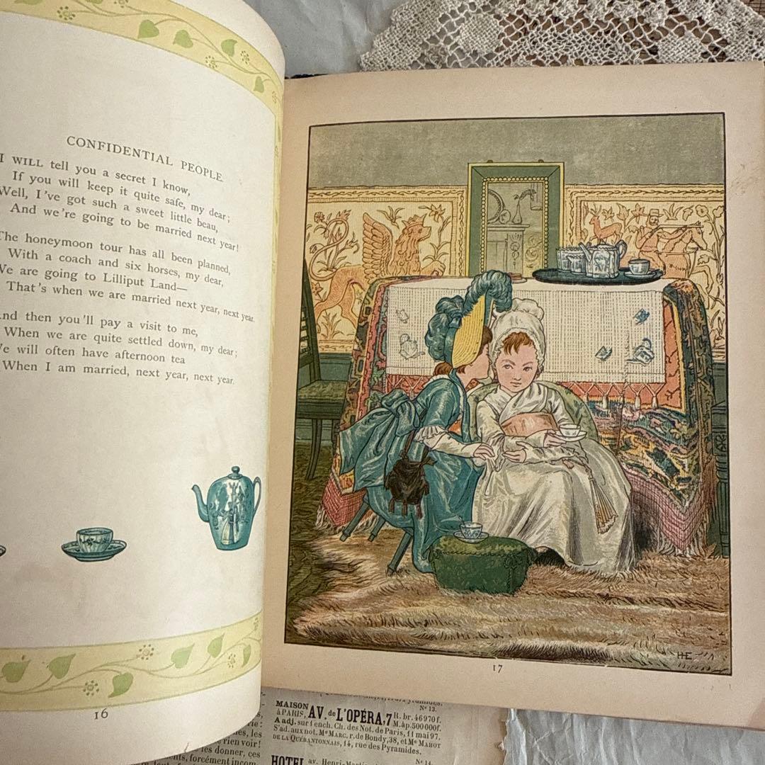 稀少1882年アンティーク美しい挿絵の絵本　洋書　古書ジャンクジャーナル児童書