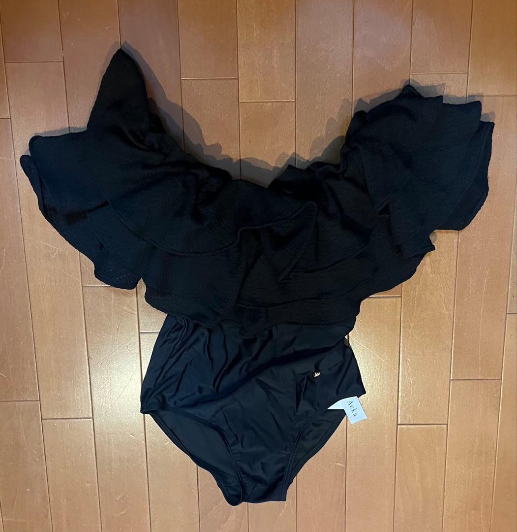 フリルオフショルダー水着 ブラック