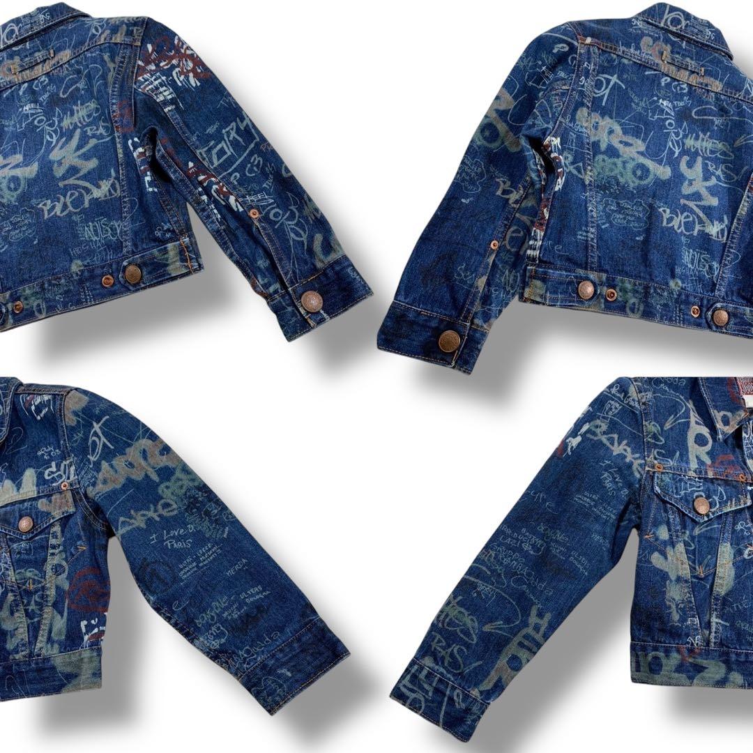 超希少/美品✨ゴルチエジーンズ デニムジャケット グラフィック プリント 36
