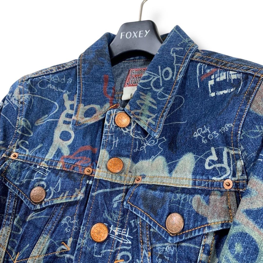 超希少/美品✨ゴルチエジーンズ デニムジャケット グラフィック プリント 36