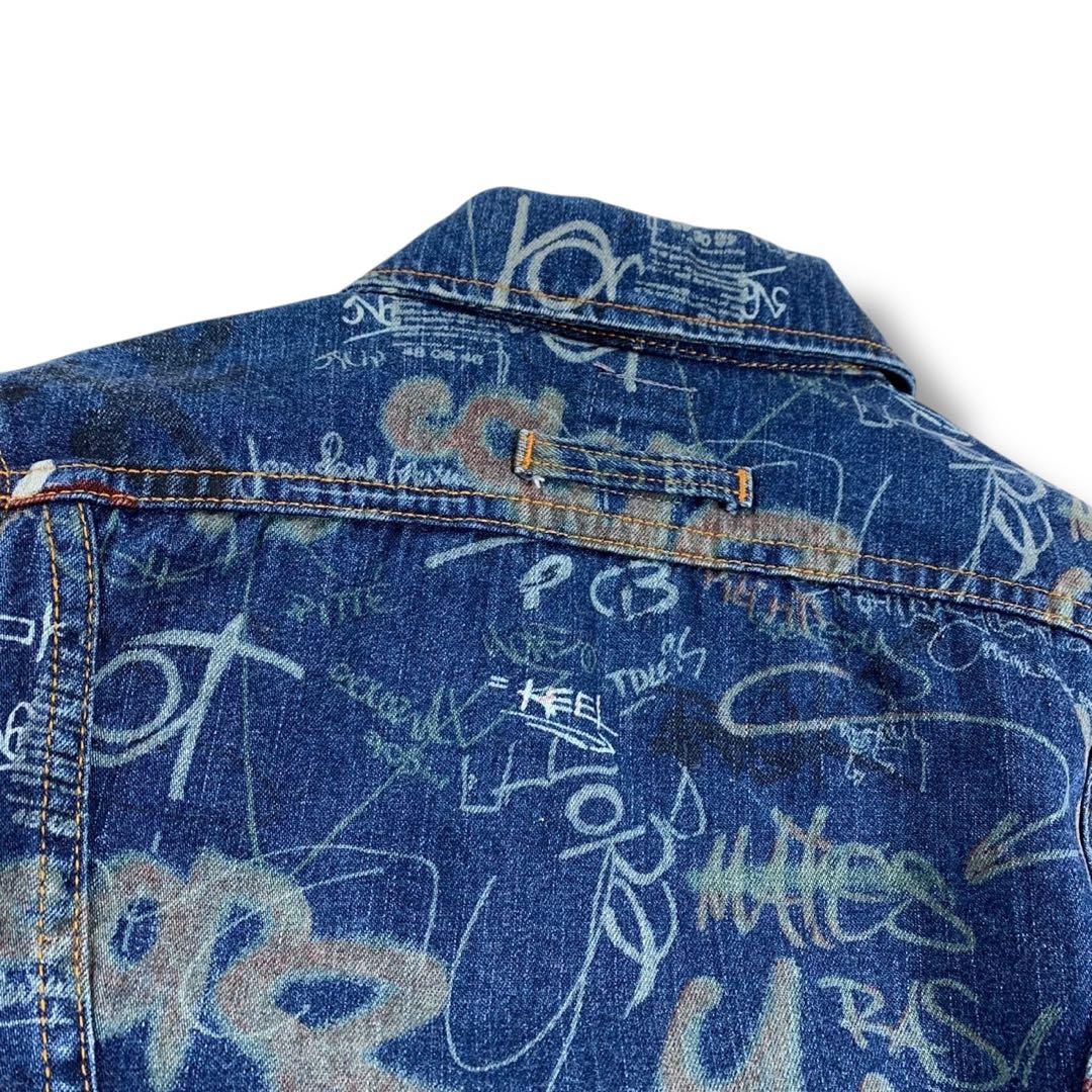 超希少/美品✨ゴルチエジーンズ デニムジャケット グラフィック プリント 36