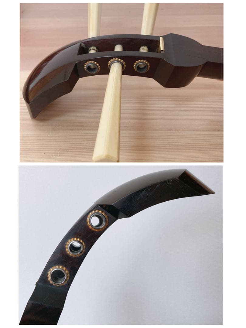 長唄三味線　舞台用　仮継有り　紅木　すぐ弾ける　糸巻き調節済み　高級細棹三味線