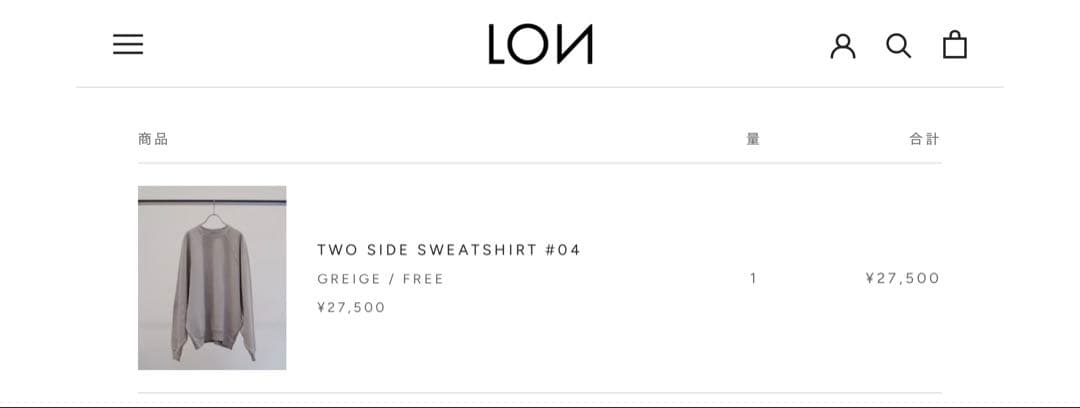 トップス LON TWO SIDE SWEATSHIRT #04 GREIGE