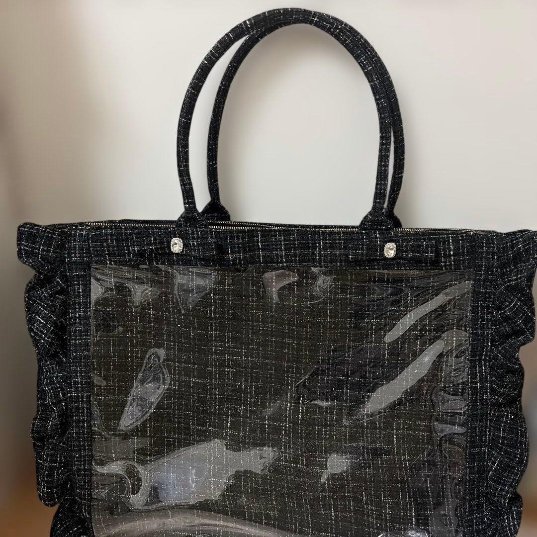 A3 ツイード痛バッグ　ブラック　黒　フクヤオンライン　痛バ