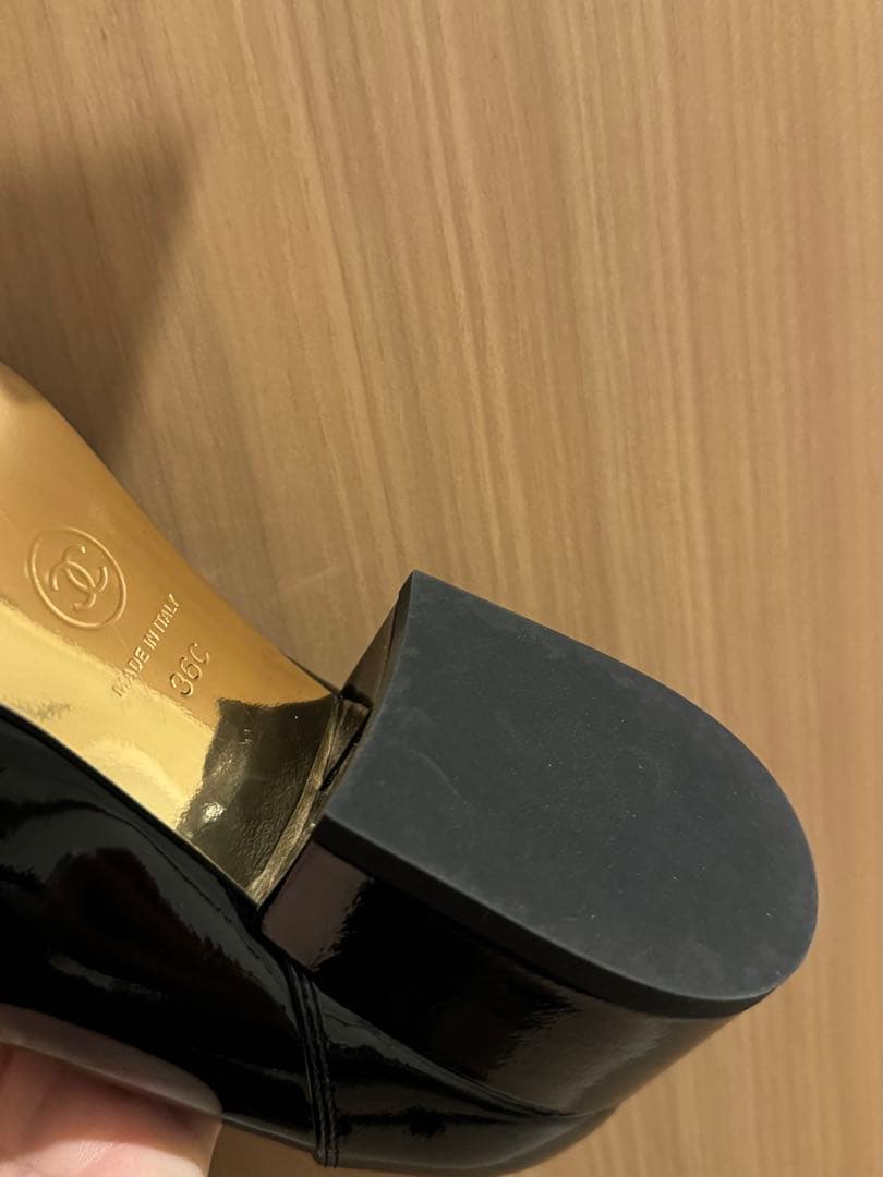 CHANEL シャネル パテントレザー ブラック ローファー サイズ36C 革靴