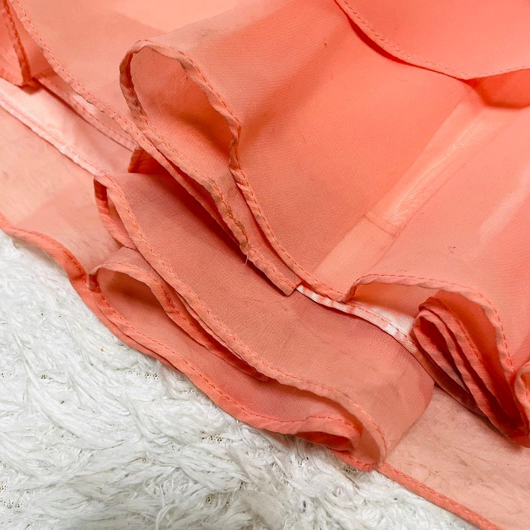 希少✨エメ✨ステージドレス　演奏会 9号　サーモンピンク　ギャザーフレア