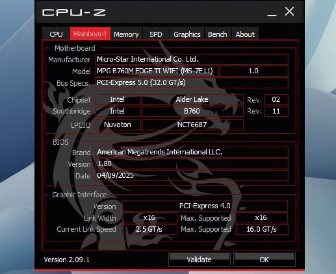 マザーボード MSI MPG B760M EDGE TI WIFI