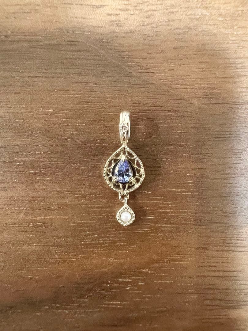 agete アガット 34周年 四季　タンザナイト パール　ネックレス　チャーム