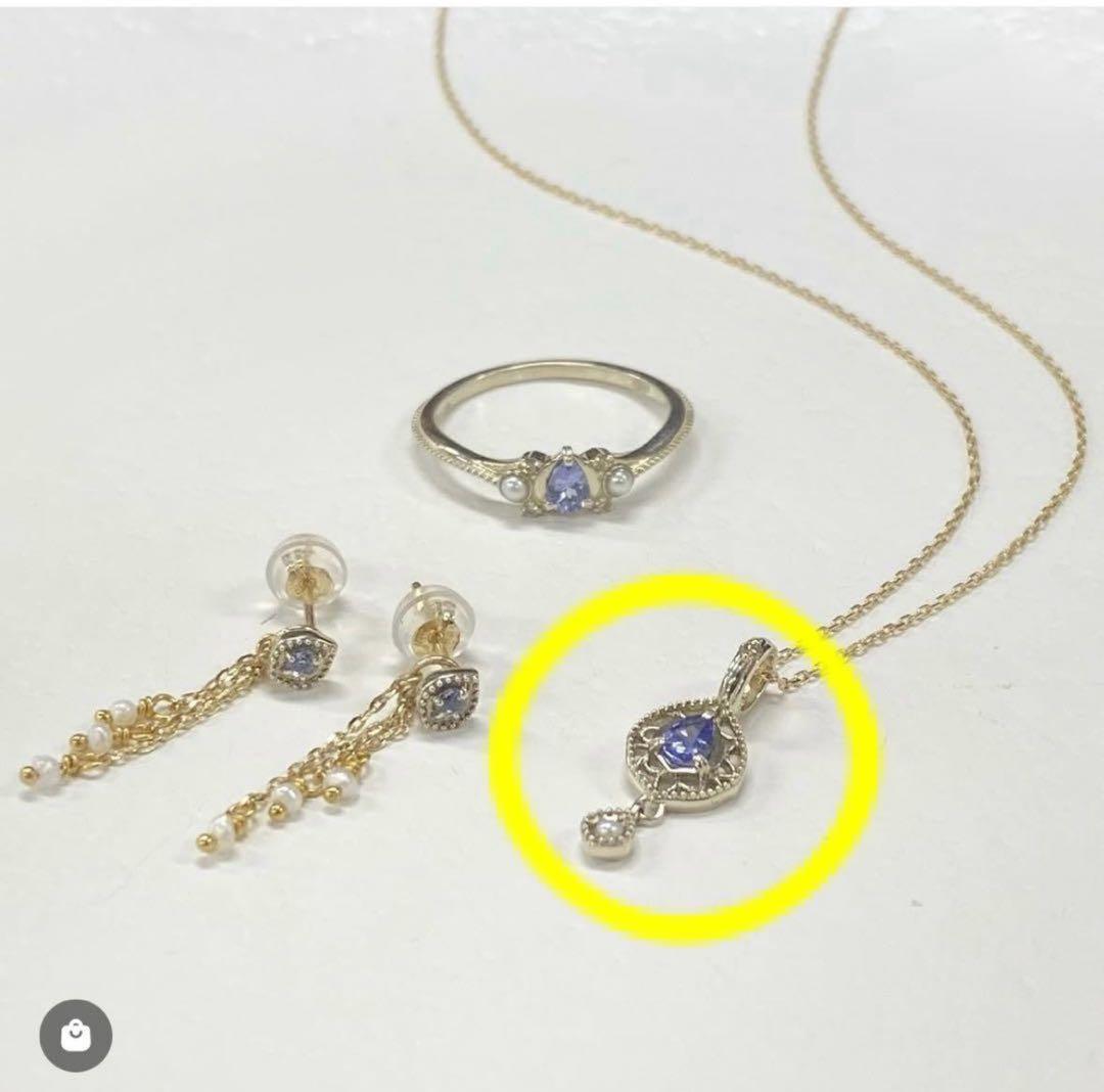 agete アガット 34周年 四季　タンザナイト パール　ネックレス　チャーム