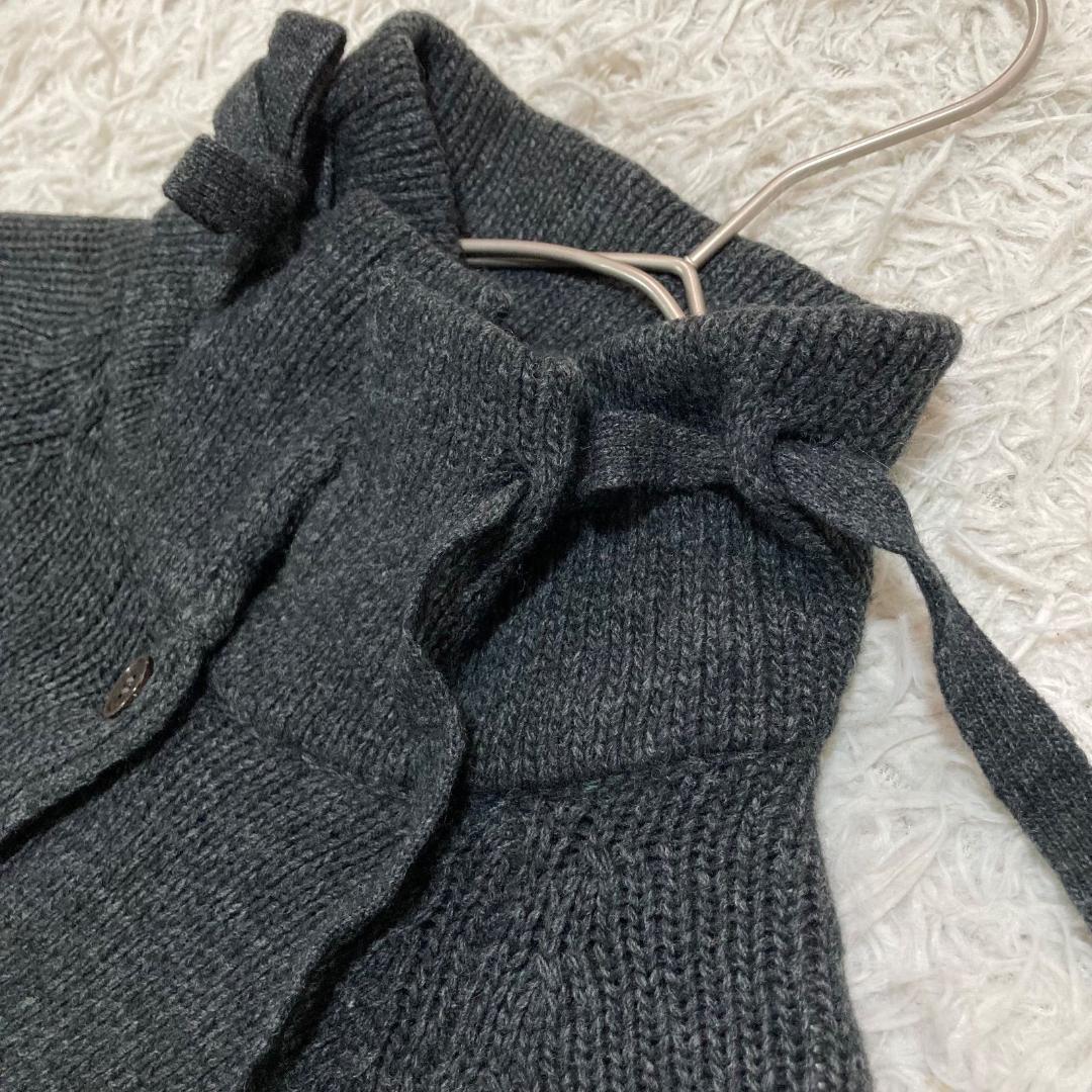 17042✨マルニ 42 カシミヤ混 リボン ウール ニットジャケット ブルゾン