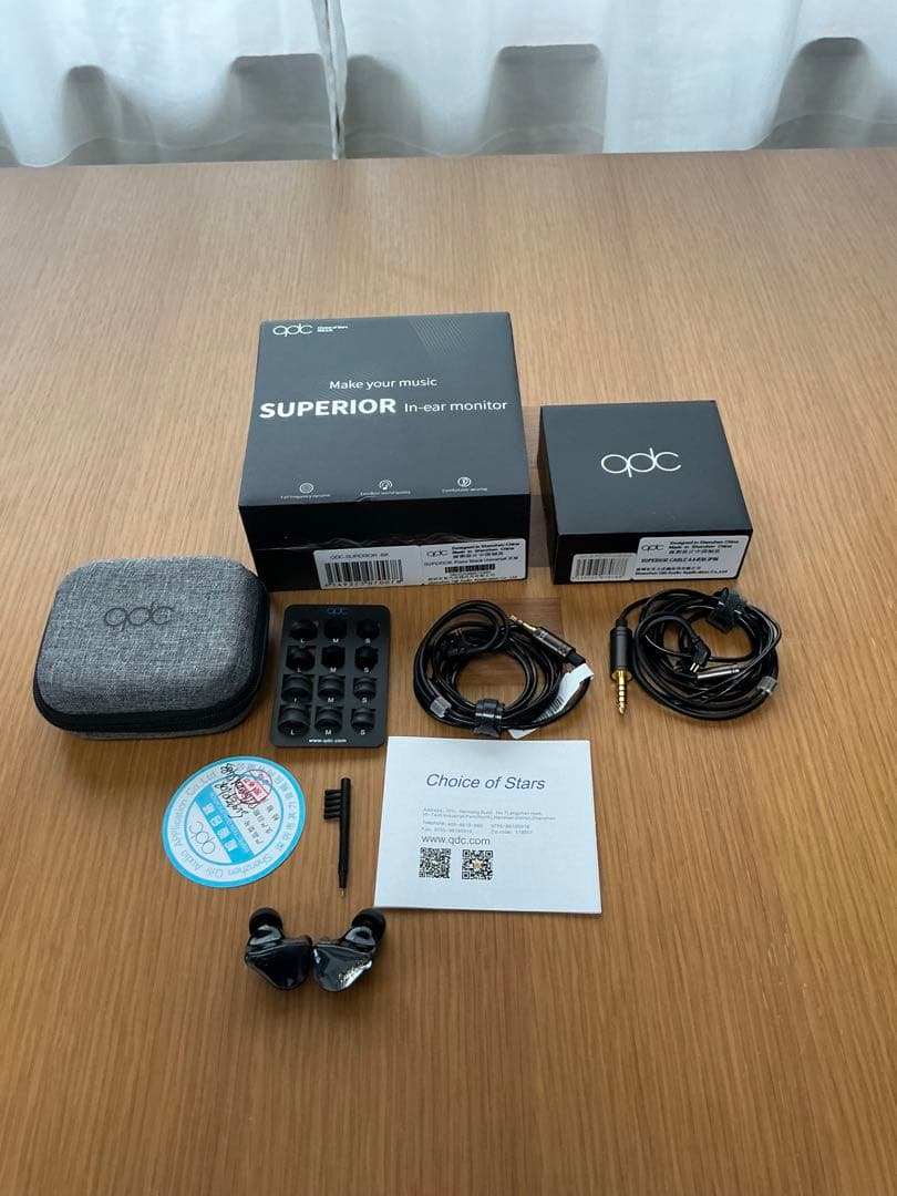 qdc SUPERIOR 有線イヤホンBK及び専用4.4㎜リケーブル