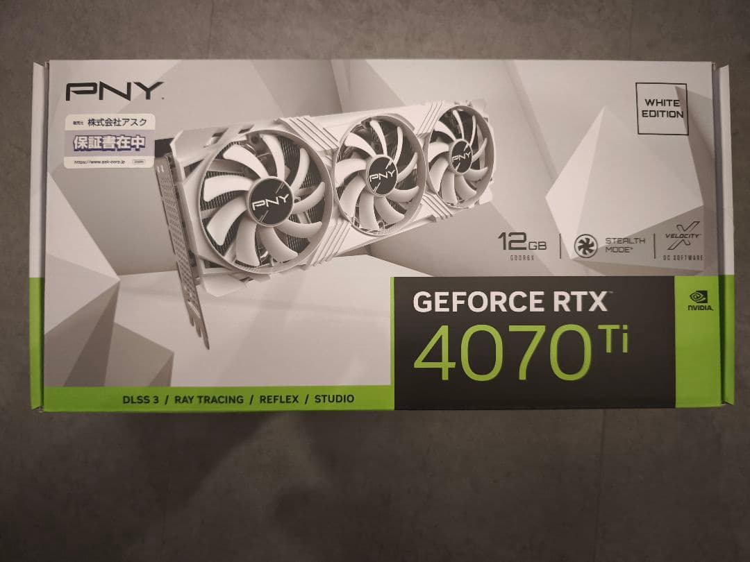 PNY GEFORCE RTX 4070 Ti ホワイトエディション