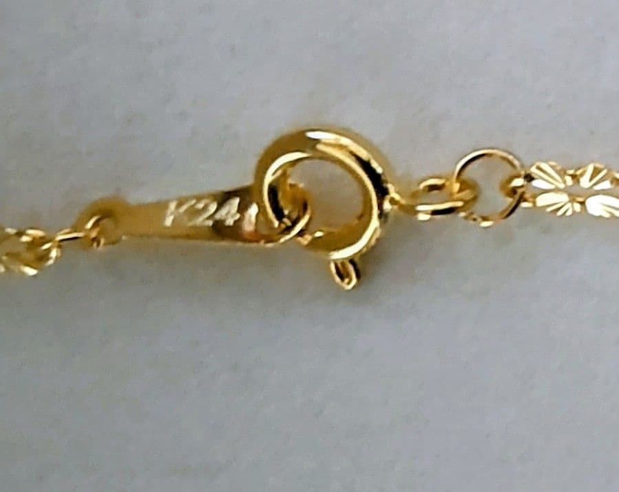 ゴールド k24金製 花模様 ネックレス 大人気 45cm 鑑定書付き