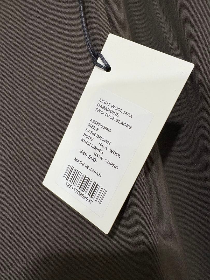 り*お様 LIGHT WOOL MAX GABARDINE TWO-TUCK S