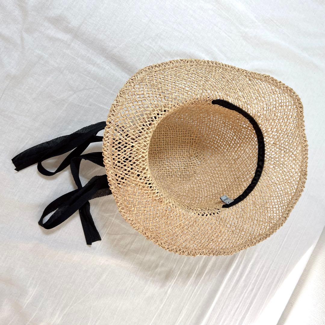 【scha】リボン付きシーグラスハット（L）【定価約¥40,000】麦わら帽子