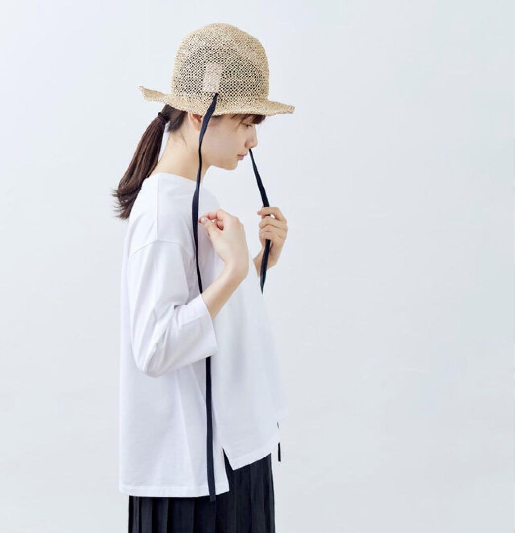 【scha】リボン付きシーグラスハット（L）【定価約¥40,000】麦わら帽子