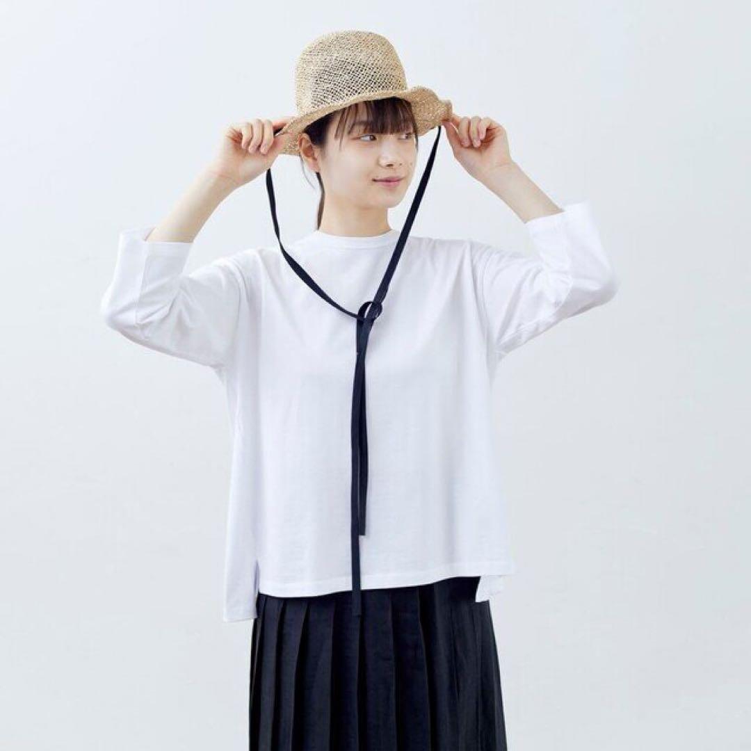 【scha】リボン付きシーグラスハット（L）【定価約¥40,000】麦わら帽子