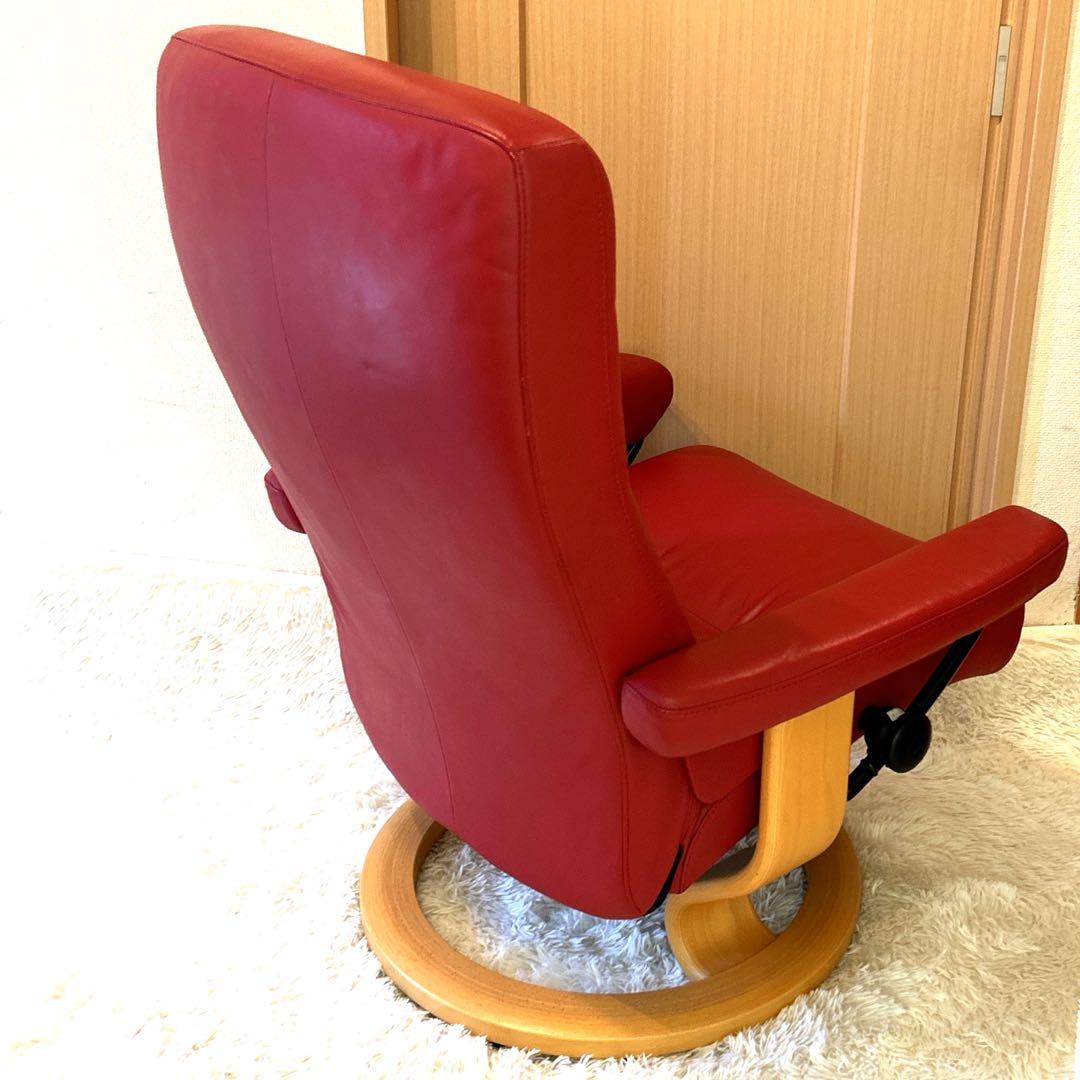 極美品　EKORNES リクライニングチェア 赤
