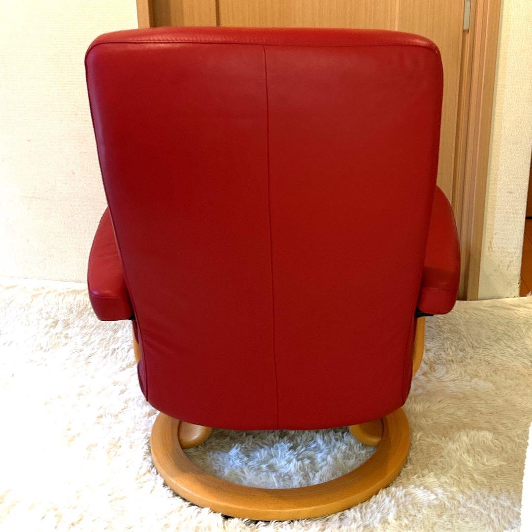 極美品　EKORNES リクライニングチェア 赤