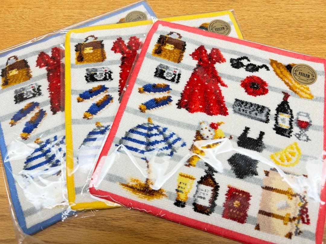 【FEILER/フェイラー】別注BON VOYAGE IÉNAハンカチ 3セット