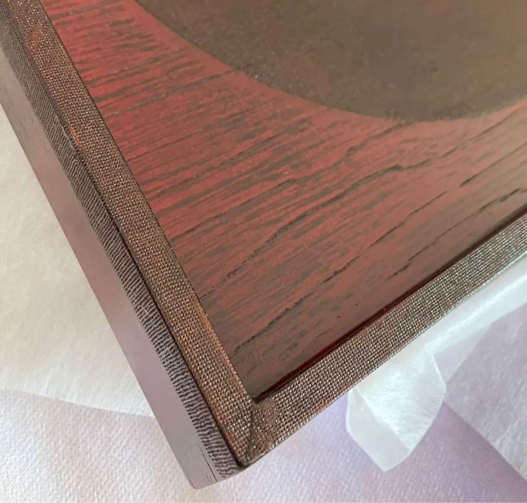 鈴木誠一郎作　紅布着尺一寸角膳33㌢　会津塗り