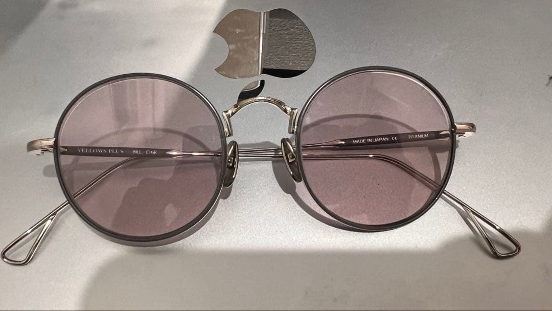 芸能人愛用 YELLOWSPLUS 度なし ラウンド型 メタルサングラス