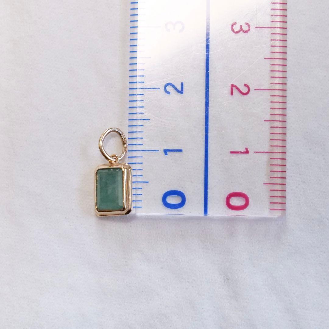 agete K10 エメラルド チャーム ペンダント