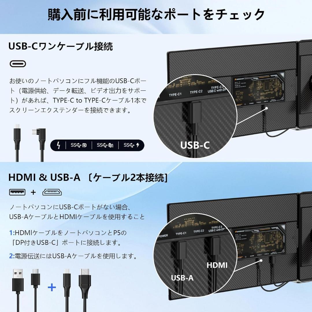 P5 デュアルモニター 15.6インチ モバイルディスプレイ IPS フルHD