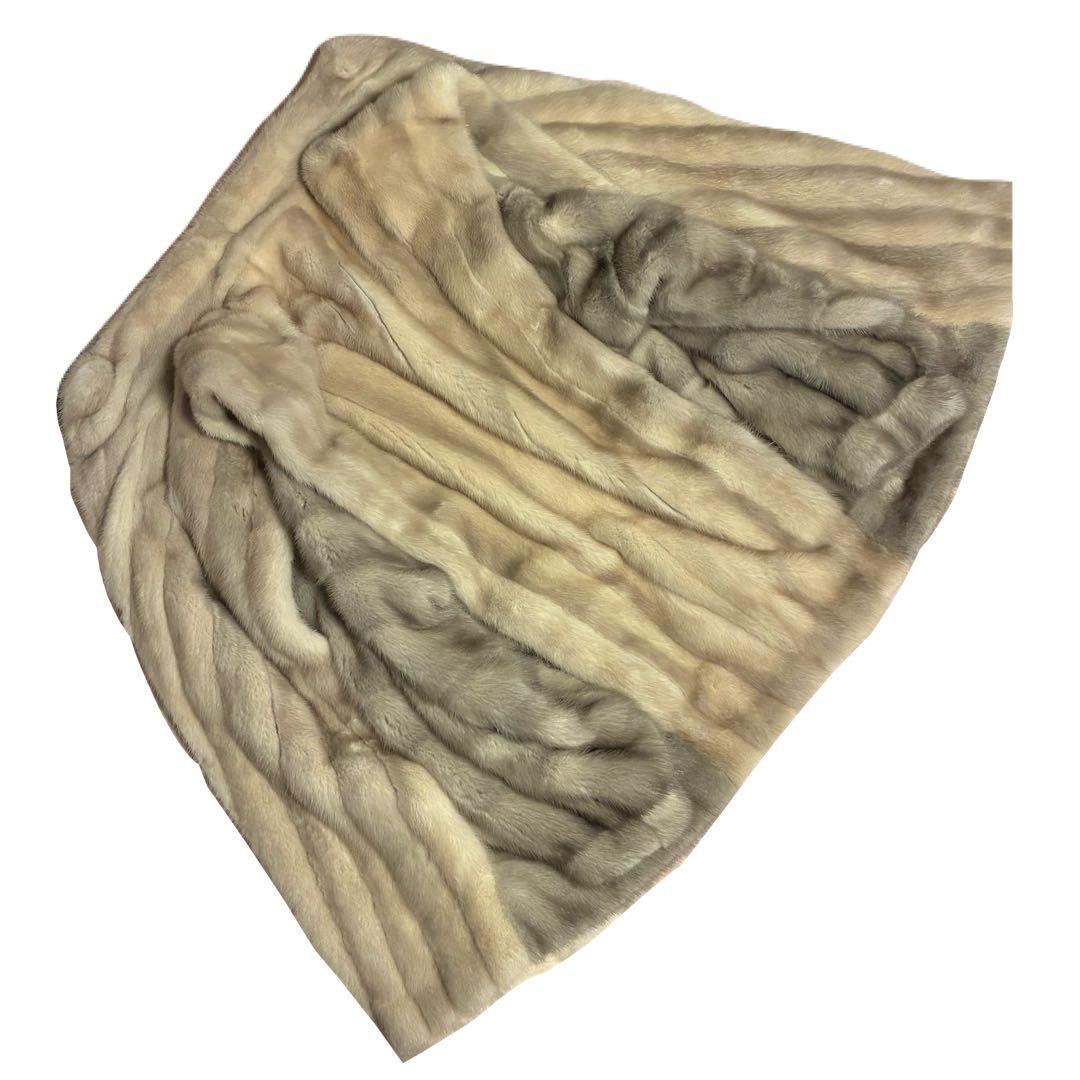 Lサイズ相当 サファイアミンク 毛皮コート グレー