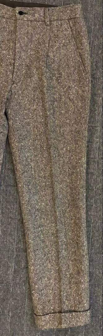 マリオマッテオ ツイード　グレー ワンタックスラックス　ウール100 イタリア製