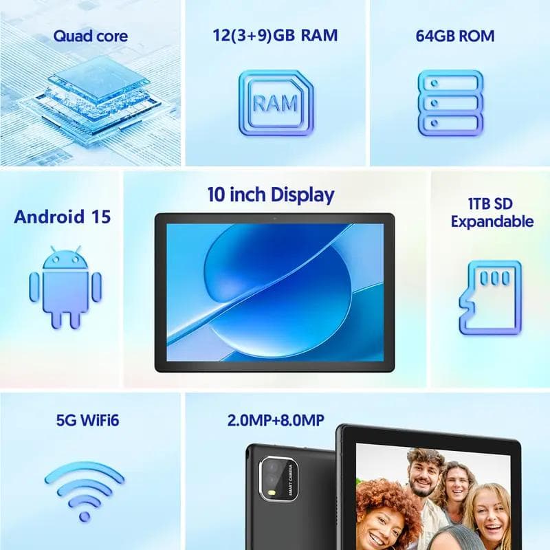 【新品未使用】 Android 15 10インチ タブレット 12GB