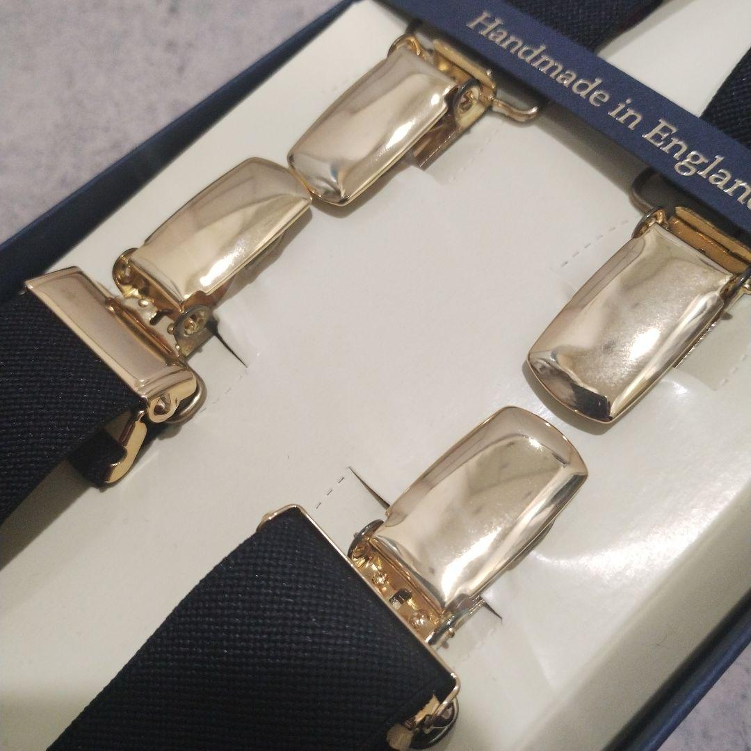 アルバートサーストン X型クリップ留め サスペンダー　黒