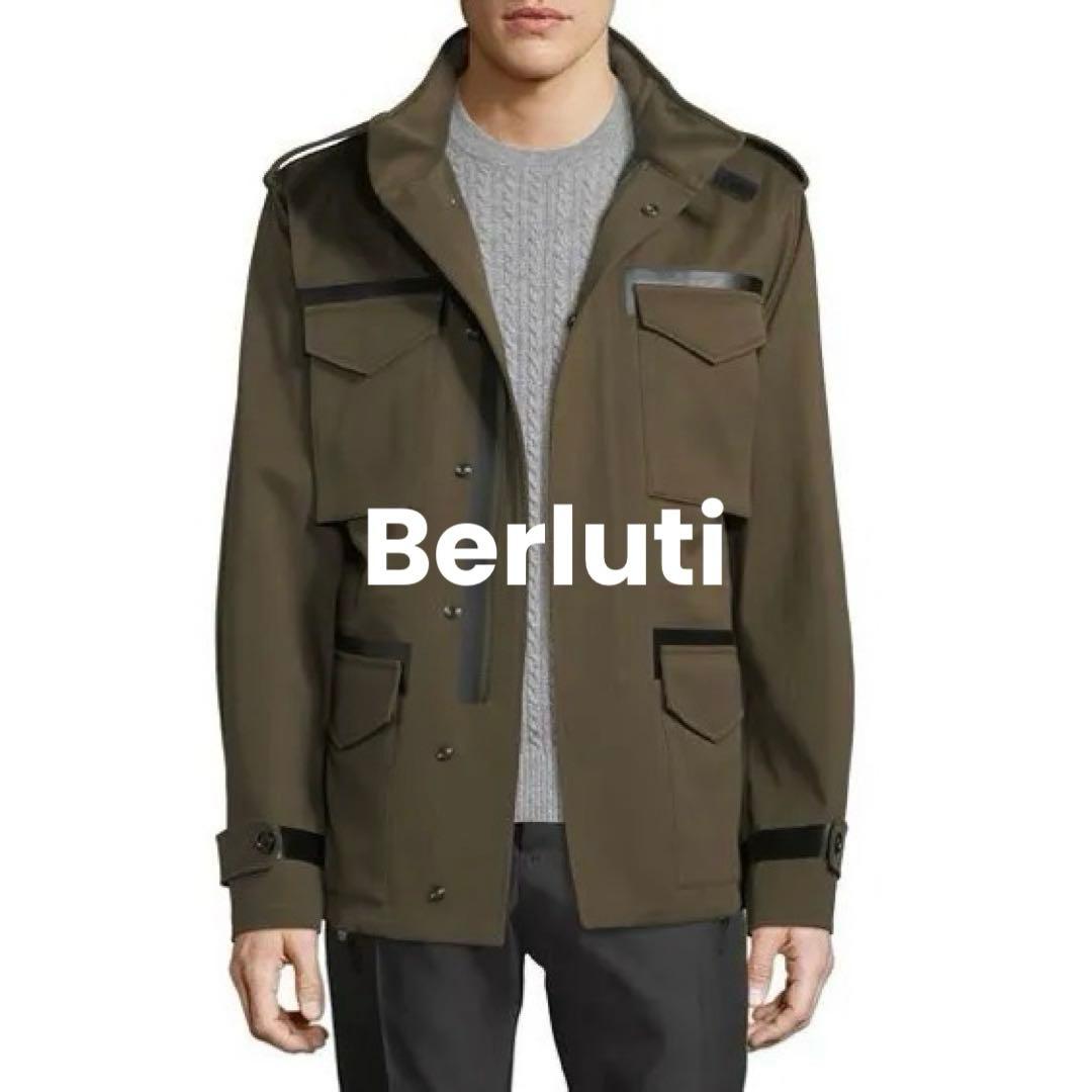 ベルルッティ　フィールドジャケット　アウター　レザートリム　44