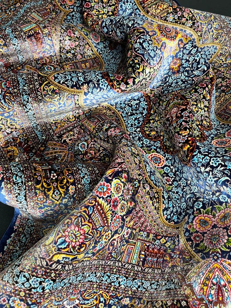 最高級 ペルシャ絨毯シルク イラン クム産 約225万ノット102×150cm