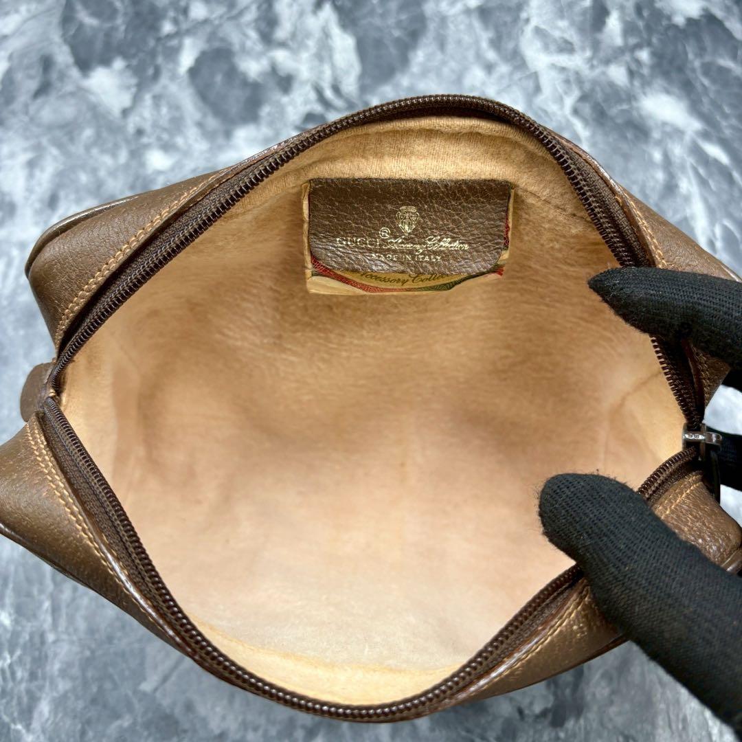 ✨極美品✨GUCCI シェリーライン GG レザー クラッチバッグ ブラウン