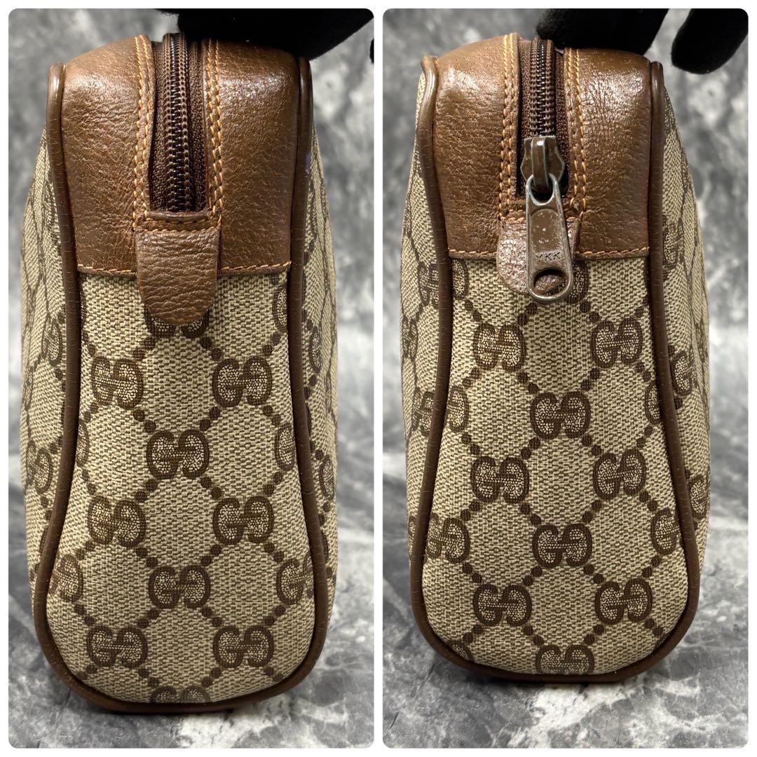 ✨極美品✨GUCCI シェリーライン GG レザー クラッチバッグ ブラウン