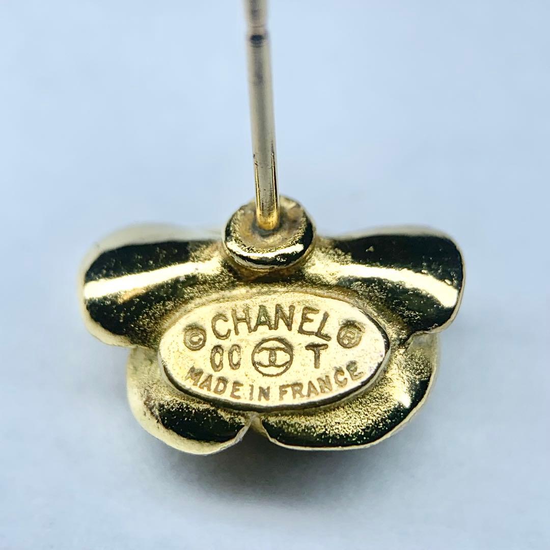 希少 CHANEL シャネル ピアス カメリア ココマーク 片耳 ゴールド 箱付