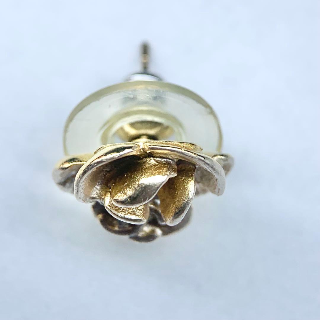 希少 CHANEL シャネル ピアス カメリア ココマーク 片耳 ゴールド 箱付