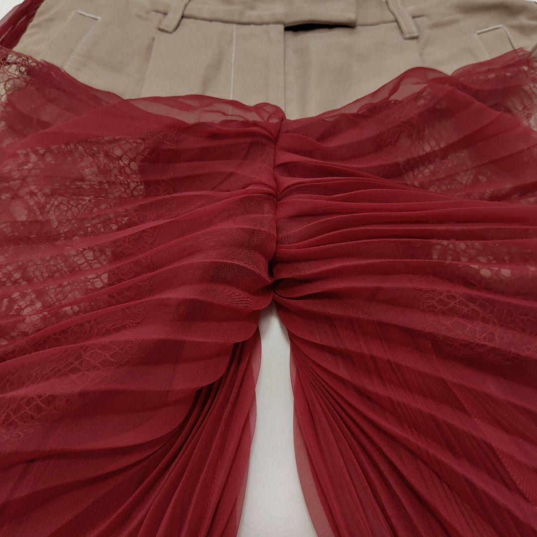 【美品】sacai サカイ プリーツ切替 キュロット風パンツ ドッキング レース