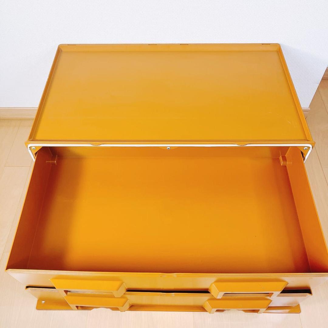 専用　タッパーウェア スーパーチェストワイド セピアカラー 引出し2段 収納 ②